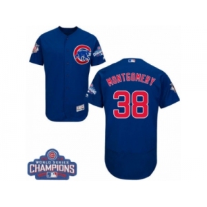 Men's Majestic Chicago Cubs #38 Mike Montgomery Royal Blue Alternate 2016 World Series Champions Flexbase Authentic Collection MLB Jersey