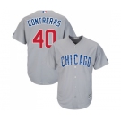 Men's Majestic Chicago Cubs #40 Willson Contreras Replica Grey Road Cool Base MLB Jersey