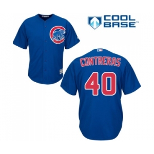 Men's Majestic Chicago Cubs #40 Willson Contreras Replica Royal Blue Alternate Cool Base MLB Jersey