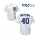 Men's Majestic Chicago Cubs #40 Willson Contreras Replica White Home Cool Base MLB Jersey