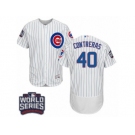 Men's Majestic Chicago Cubs #40 Willson Contreras White Home 2016 World Series Bound Flexbase Authentic Collection MLB Jersey