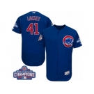 Men's Majestic Chicago Cubs #41 John Lackey Royal Blue 2016 World Series Champions Flexbase Authentic Collection MLB Jersey