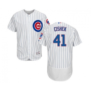 Men's Majestic Chicago Cubs #41 Steve Cishek White Home Flex Base Authentic Collection MLB Jersey