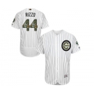 Men's Majestic Chicago Cubs #44 Anthony Rizzo Authentic White 2016 Memorial Day Fashion Flex Base MLB Jersey