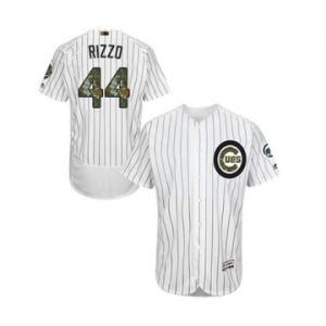 Men's Majestic Chicago Cubs #44 Anthony Rizzo Authentic White 2016 Memorial Day Fashion Flex Base MLB Jersey
