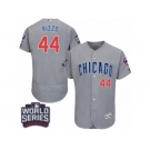 Men's Majestic Chicago Cubs #44 Anthony Rizzo Grey 2016 World Series Bound Flexbase Authentic Collection MLB Jersey