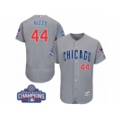 Men's Majestic Chicago Cubs #44 Anthony Rizzo Grey 2016 World Series Champions Flexbase Authentic Collection MLB Jersey