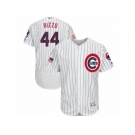 Men's Majestic Chicago Cubs #44 Anthony Rizzo White Stars & Stripes Authentic Collection Flex Base MLB Jersey