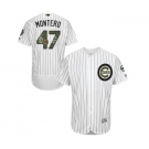 Men's Majestic Chicago Cubs #47 Miguel Montero Authentic White 2016 Memorial Day Fashion Flex Base MLB Jersey