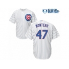 Men's Majestic Chicago Cubs #47 Miguel Montero Authentic White Home Cool Base MLB Jersey