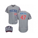 Men's Majestic Chicago Cubs #47 Miguel Montero Grey 2016 World Series Bound Flexbase Authentic Collection MLB Jersey