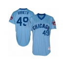 Men's Majestic Chicago Cubs #49 Jake Arrieta Replica Blue Cooperstown Throwback MLB Jersey