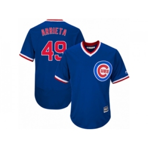 Men's Majestic Chicago Cubs #49 Jake Arrieta Royal Blue Flexbase Authentic Collection Cooperstown MLB Jersey