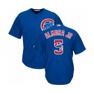 Men's Majestic Chicago Cubs #5 Albert Almora Jr Authentic Royal Blue Team Logo Fashion Cool Base MLB Jersey