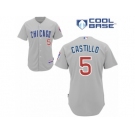 Men's Majestic Chicago Cubs #5 Welington Castillo Authentic Grey Road Cool Base MLB Jersey