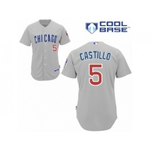 Men's Majestic Chicago Cubs #5 Welington Castillo Authentic Grey Road Cool Base MLB Jersey