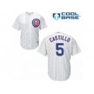 Men's Majestic Chicago Cubs #5 Welington Castillo Authentic White Home Cool Base MLB Jersey