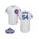 Men's Majestic Chicago Cubs #54 Aroldis Chapman White Home 2016 World Series Champions Flexbase Authentic Collection MLB Jersey