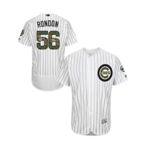 Men's Majestic Chicago Cubs #56 Hector Rondon Authentic White 2016 Memorial Day Fashion Flex Base MLB Jersey