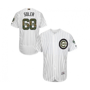 Men's Majestic Chicago Cubs #68 Jorge Soler Authentic White 2016 Memorial Day Fashion Flex Base MLB Jersey