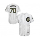 Men's Majestic Chicago Cubs #70 Joe Maddon Authentic White 2016 Memorial Day Fashion Flex Base MLB Jersey