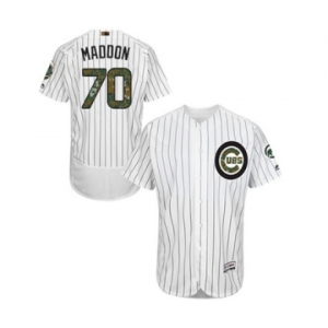 Men's Majestic Chicago Cubs #70 Joe Maddon Authentic White 2016 Memorial Day Fashion Flex Base MLB Jersey