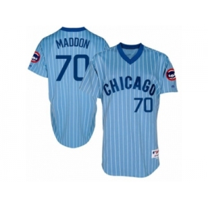 Men's Majestic Chicago Cubs #70 Joe Maddon Replica Blue Cooperstown Throwback MLB Jersey