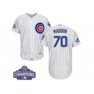 Men's Majestic Chicago Cubs #70 Joe Maddon White 2016 World Series Champions Flexbase Authentic Collection MLB Jersey