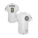 Men's Majestic Chicago Cubs #8 Andre Dawson Authentic White 2016 Memorial Day Fashion Flex Base MLB Jersey