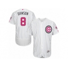 Men's Majestic Chicago Cubs #8 Andre Dawson Authentic White 2016 Mother's Day Fashion Flex Base MLB Jersey