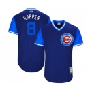 Men's Majestic Chicago Cubs #8 Ian Happ Happer Authentic Navy Blue 2017 Players Weekend MLB Jersey