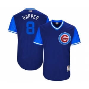 Men's Majestic Chicago Cubs #8 Ian Happ Happer Authentic Navy Blue 2017 Players Weekend MLB Jersey