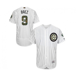 Men's Majestic Chicago Cubs #9 Javier Baez Authentic White 2016 Memorial Day Fashion Flex Base MLB Jersey