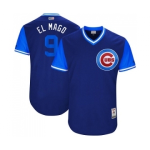 Men's Majestic Chicago Cubs #9 Javier Baez El Mago Authentic Navy Blue 2017 Players Weekend MLB Jersey