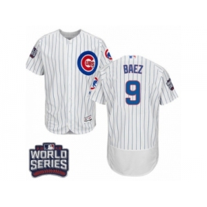 Men's Majestic Chicago Cubs #9 Javier Baez White 2016 World Series Bound Flexbase Authentic Collection MLB Jersey