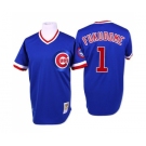 Men's Mitchell and Ness Chicago Cubs #1 Kosuke Fukudome Authentic Blue Throwback MLB Jersey