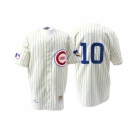 Men's Mitchell and Ness Chicago Cubs #10 Ron Santo Authentic Cream 1969 Throwback MLB Jersey