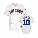 Men's Mitchell and Ness Chicago Cubs #10 Ron Santo Authentic White 1968 Throwback MLB Jersey