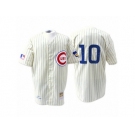 Men's Mitchell and Ness Chicago Cubs #10 Ron Santo Replica Cream 1969 Throwback MLB Jersey