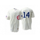 Men's Mitchell and Ness Chicago Cubs #14 Ernie Banks Authentic Cream 1969 Throwback MLB Jersey