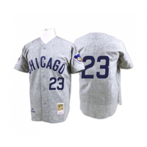 Men's Mitchell and Ness Chicago Cubs #23 Ryne Sandberg Authentic Grey 1969 Throwback MLB Jersey