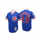 Men's Mitchell and Ness Chicago Cubs #23 Ryne Sandberg Replica Blue Throwback MLB Jersey