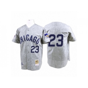 Men's Mitchell and Ness Chicago Cubs #23 Ryne Sandberg Replica Grey 1969 Throwback MLB Jersey