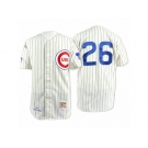 Men's Mitchell and Ness Chicago Cubs #26 Billy Williams Authentic Cream 1969 Throwback MLB Jersey