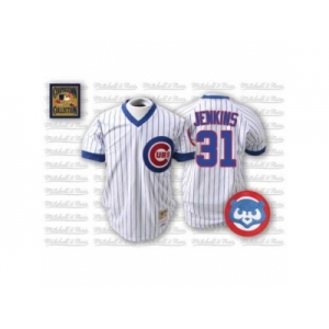 Men's Mitchell and Ness Chicago Cubs #31 Greg Maddux Replica White Throwback MLB Jersey