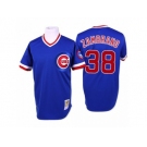 Men's Mitchell and Ness Chicago Cubs #38 Carlos Zambrano Replica Blue Throwback MLB Jersey