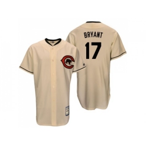 Mitchell And Ness Chicago Cubs #17 Kris Bryant Cream Throwback Stitched MLB Jersey