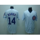 mlb chicago cubs #14 banks white(blue strip)