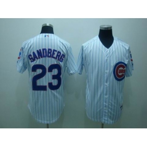 mlb chicago cubs #23 sandberg white(blue strip)