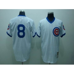 mlb chicago cubs #8 dawson m&n white(blue strip)